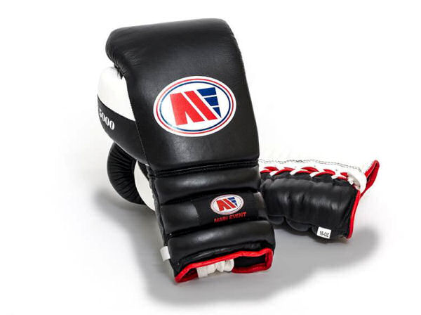 Main Event PSG 5000 Pro Spar Boxing Gloves Lace Up Black White